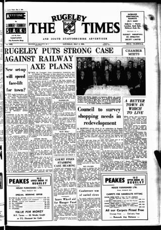 cover page of Rugeley Times published on May 2, 1964
