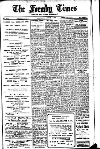 cover page of Formby Times published on August 2, 1919