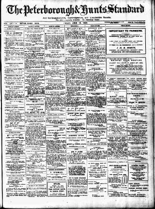 cover page of Peterborough Standard published on June 18, 1926