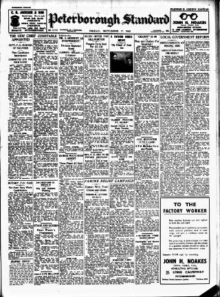cover page of Peterborough Standard published on September 17, 1943