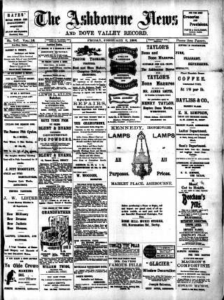 cover page of Ashbourne News Telegraph published on February 2, 1906