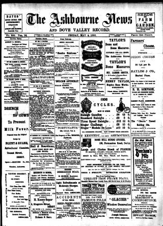 cover page of Ashbourne News Telegraph published on May 4, 1906