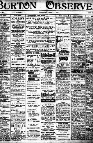 cover page of Burton Observer and Chronicle published on April 4, 1912