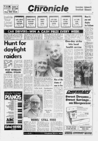 cover page of Middlesex Chronicle published on February 2, 1979