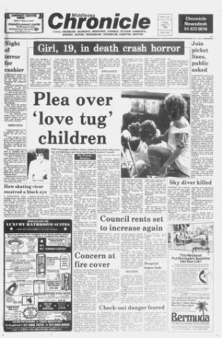 cover page of Middlesex Chronicle published on September 17, 1982