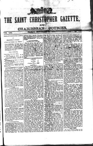 cover page of St. Christopher Gazette published on September 17, 1880
