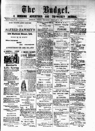 cover page of Budget (Jamaica) published on February 2, 1882