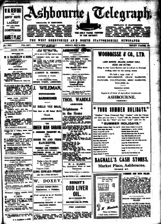 cover page of Ashbourne Telegraph published on May 4, 1928