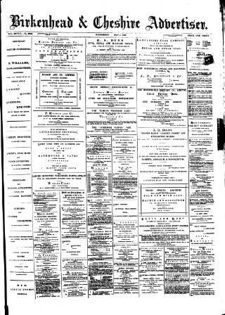 cover page of Birkenhead & Cheshire Advertiser published on May 2, 1883