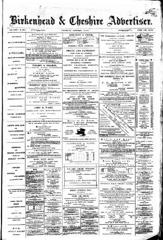cover page of Birkenhead & Cheshire Advertiser published on September 17, 1884