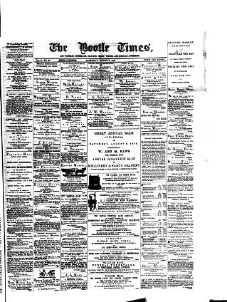 cover page of Bootle Times published on August 2, 1879