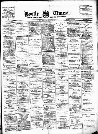 cover page of Bootle Times published on November 2, 1889