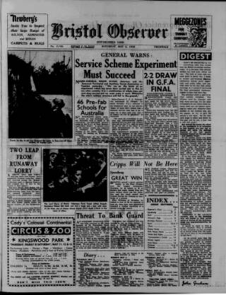 cover page of Bristol Observer published on May 6, 1950