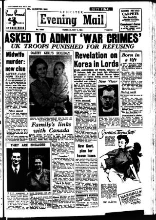 cover page of Leicester Evening Mail published on May 4, 1954
