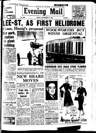 cover page of Leicester Evening Mail published on September 17, 1954