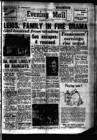 cover page of Leicester Evening Mail published on May 2, 1956