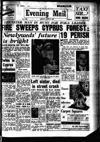 cover page of Leicester Evening Mail published on June 18, 1956