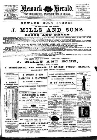 cover page of Newark Herald published on May 2, 1891