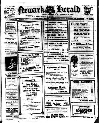 cover page of Newark Herald published on September 17, 1921
