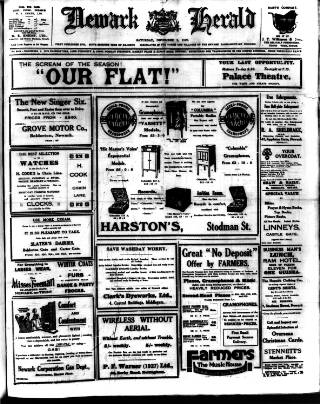cover page of Newark Herald published on November 2, 1929