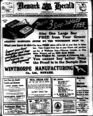 cover page of Newark Herald published on June 18, 1932