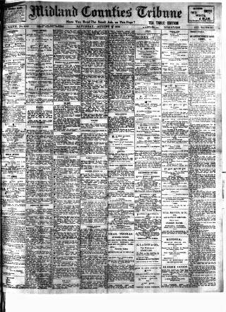 cover page of Midland Counties Tribune published on August 2, 1913