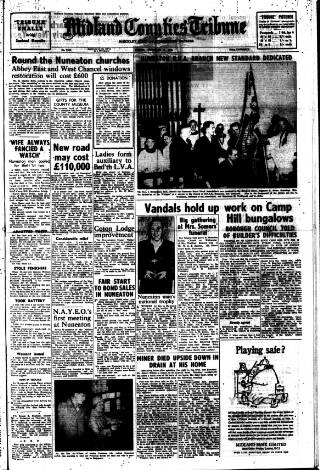 cover page of Midland Counties Tribune published on November 2, 1956