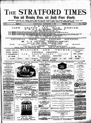 cover page of Stratford Times and South Essex Gazette published on September 17, 1879