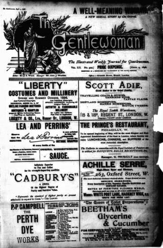 cover page of Gentlewoman published on April 4, 1896