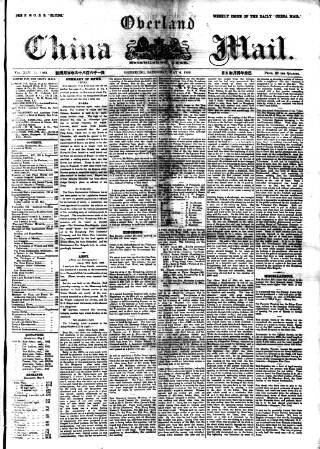 cover page of Overland China Mail published on May 4, 1889