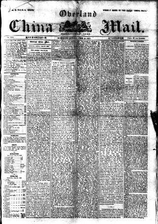 cover page of Overland China Mail published on June 18, 1900