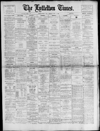 cover page of Lyttelton Times published on May 4, 1926