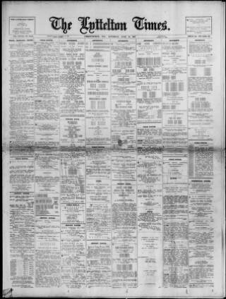 cover page of Lyttelton Times published on June 18, 1927