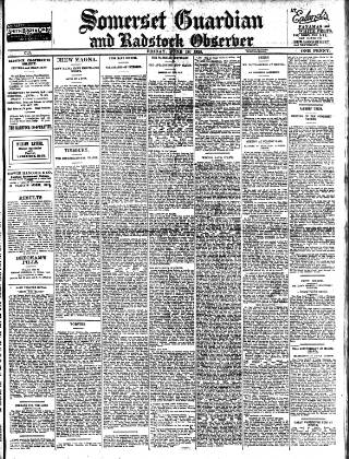 cover page of Somerset Guardian and Radstock Observer published on June 18, 1915
