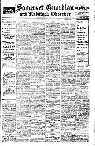 cover page of Somerset Guardian and Radstock Observer published on May 4, 1917
