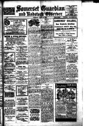 cover page of Somerset Guardian and Radstock Observer published on May 2, 1919