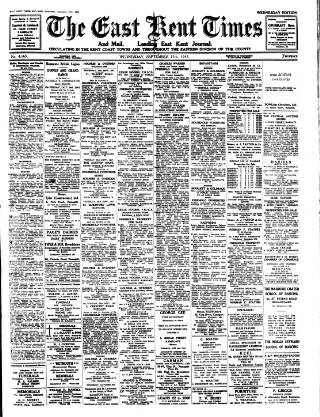 cover page of East Kent Times and Mail published on September 17, 1947