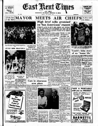 cover page of East Kent Times and Mail published on August 2, 1957