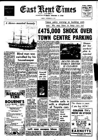 cover page of East Kent Times and Mail published on November 2, 1973