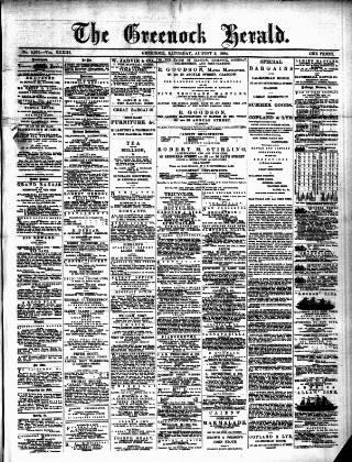 cover page of Greenock Herald published on August 2, 1884