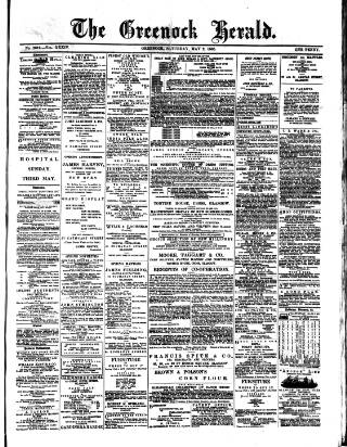 cover page of Greenock Herald published on May 2, 1885