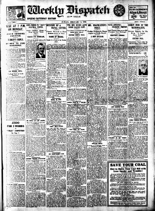 cover page of Weekly Dispatch (London) published on February 2, 1913