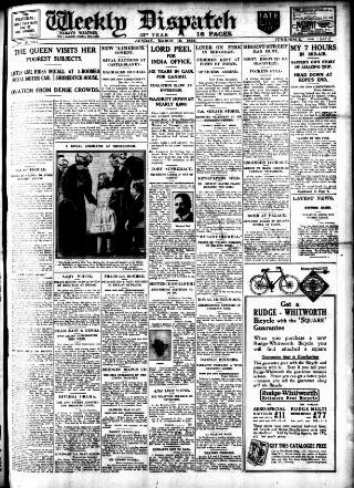 cover page of Weekly Dispatch (London) published on March 19, 1922