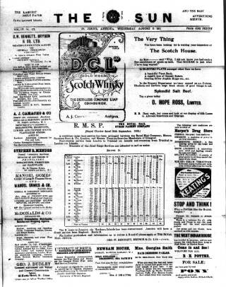 cover page of Sun (Antigua) published on August 2, 1911