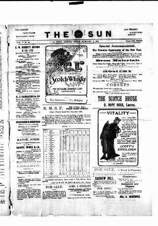 cover page of Sun (Antigua) published on February 2, 1912