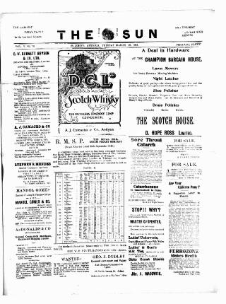 cover page of Sun (Antigua) published on March 19, 1912