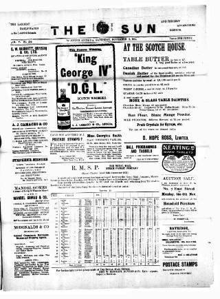 cover page of Sun (Antigua) published on November 2, 1912