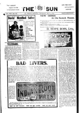 cover page of Sun (Antigua) published on May 4, 1916