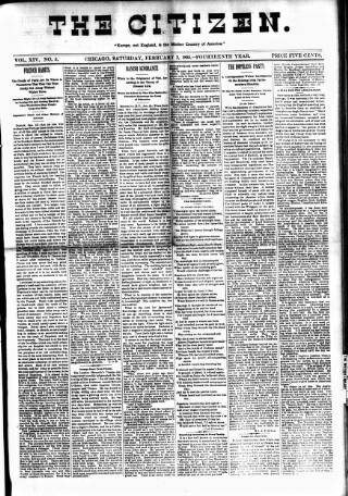cover page of Chicago Citizen published on February 2, 1895