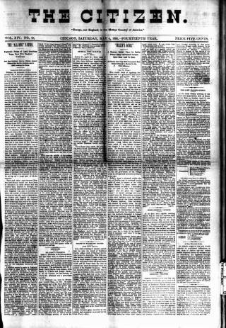 cover page of Chicago Citizen published on May 4, 1895